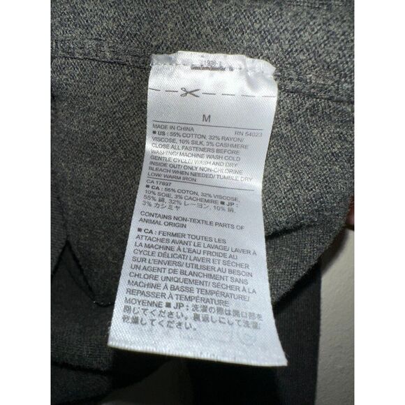 Banana Republic Mens 1/4 Zip Sweater Dark Gray SZ M Cotton/Viscose/Silk/Cashmere - Picture 4 of 4